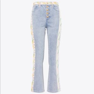 Tory Burch ribbon embellished jeans LIKE NEW